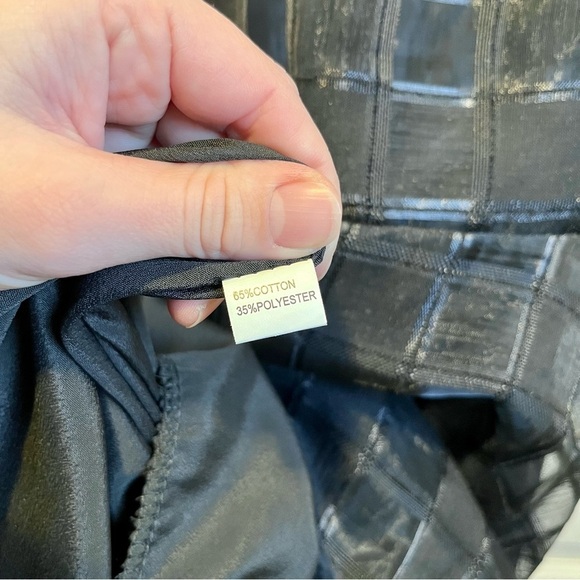 NWT Ocean Drive Black long Dress maxi sheer evening plaid Women Small elegant - Picture 6 of 11